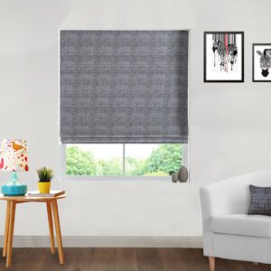 Grey Textured Linen Roman Blind