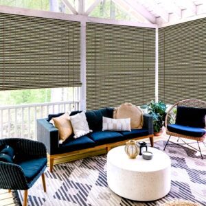Black and Ivory Balcony PVC Blind