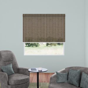Jute Tiny Stripe Brown Translucent Roller Blind