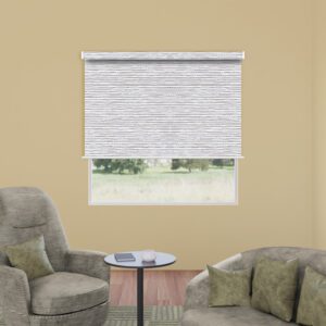 Abstract Stripes Crisp White Blackout Roller Blind