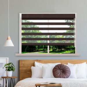 Brown Dimout Duplex / Zebra Blinds