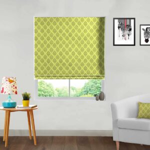 Damask Floral Olive Green Roman Blind