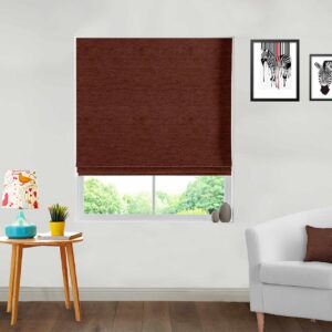 Coffee Plain Roman Blind