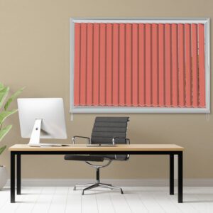 Burnt Orange Abstract Dot Stripe Vertical Blind