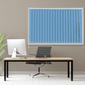 Azure Blue Balanced Stripes Vertical Blind